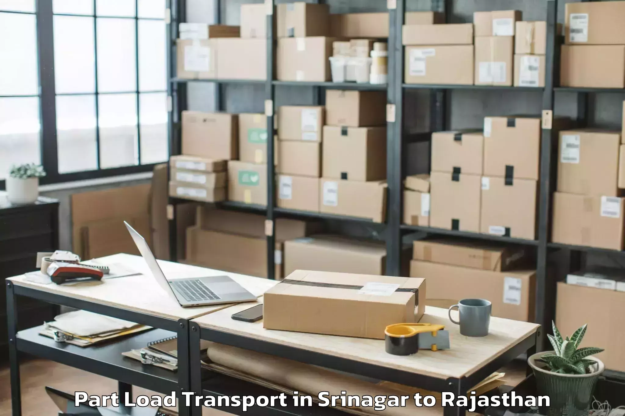 Affordable Srinagar to Jecrc University Jaipur Part Load Transport